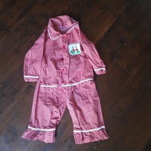 Toddler christmas 2 piece pjs smock